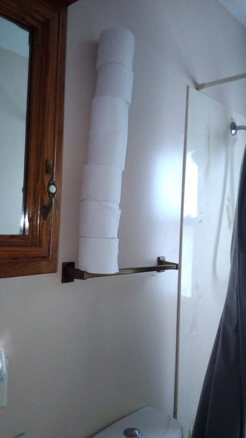 Tons of toilet paper and no towels